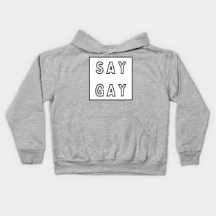 Say Gay White Square Kids Hoodie